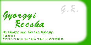 gyorgyi recska business card
